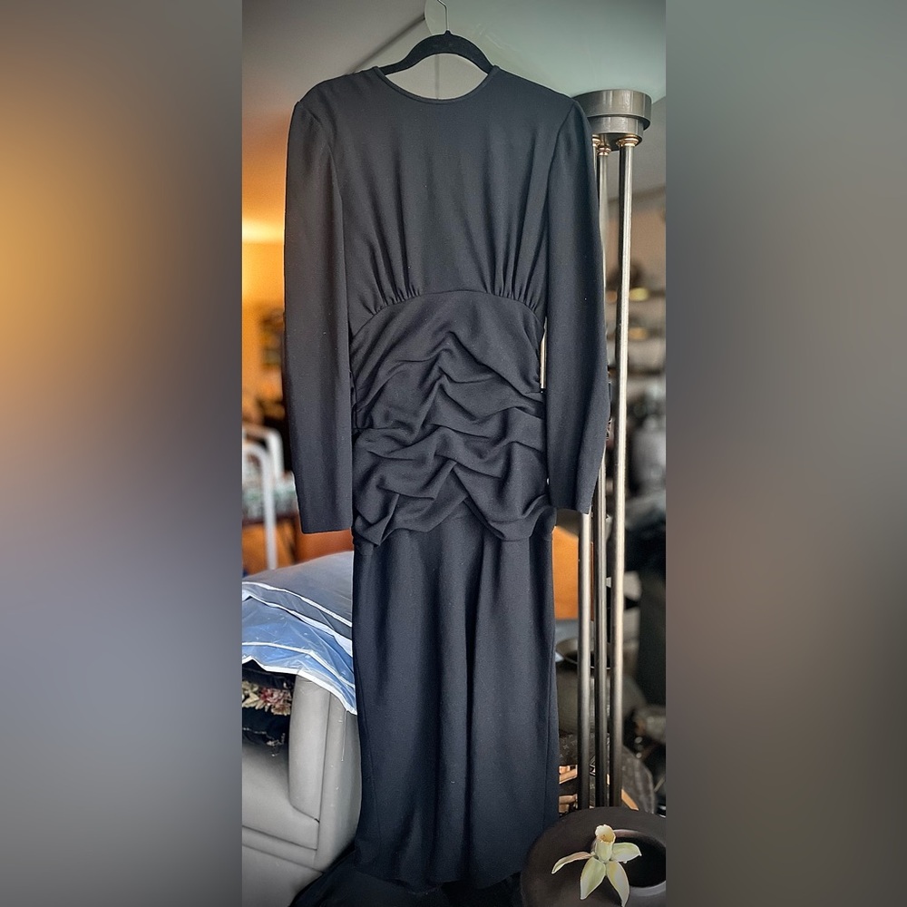 Rose-Marie Roussel Elegant Black Ruched Dress